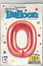 Betallic Metallic Red Number &quot;0&quot;  Megaloons 40 inch  Foil Balloon ~  ran... - $5.94