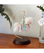 Fancy Pink Carousel Horse with Wood Display Hanger, Shabby Chic Horse Fi... - $53.50 CAD