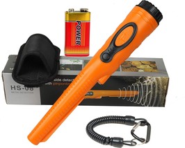 Fully Waterproof Portable Metal Detector Pinpointer Include A 9V Battery, Orange - £29.90 GBP