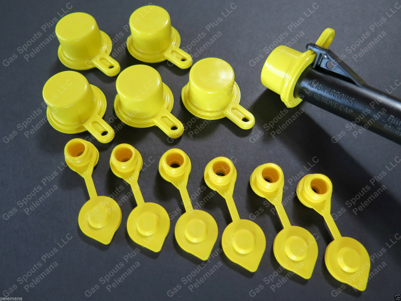 6 BLITZ SPOUT CAPS +6 YELLOW GAS CAN VENTS Ships Free "Fix your Blitz Gas Can" - £16.14 GBP