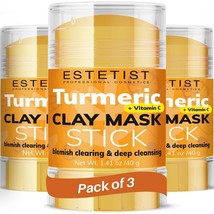 Estetist Turmeric Vitamin C Clay Face Mask Stick Set Of 3 Blemish Clearing - £15.56 GBP