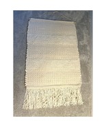 Large Handwoven Tapestry w/ Fringe Home Decor Boho Farmhouse Morracan Cr... - $48.39
