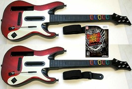 2 Official Guitar Hero Warriors Of Rock Guitar Controllers &amp; Game Nintendo Wii - £140.56 GBP