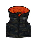 urban republic kids olive camo reversible hooded puffer jacket vest size 3T - $334.15 MXN