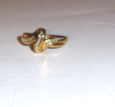 10K Yellow Gold Diamond Baguette & Round Swirl Ring, Size 7.5, 0.25(TCW), I1-I2 - £179.20 GBP