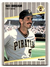 1989 Fleer #204 Sid Bream    Pittsburgh Pirates Baseball Cards NM Near  ID:54352 - $1.73