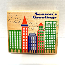 Inkadinkado Seasons Greetings Christmas Rubber Stamp 4927 Made in USA - £7.69 GBP