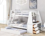 Merax Twin Over Full Bunk Bed Bed Frames with Trundle and Built-in Desk,... - $1,352.99