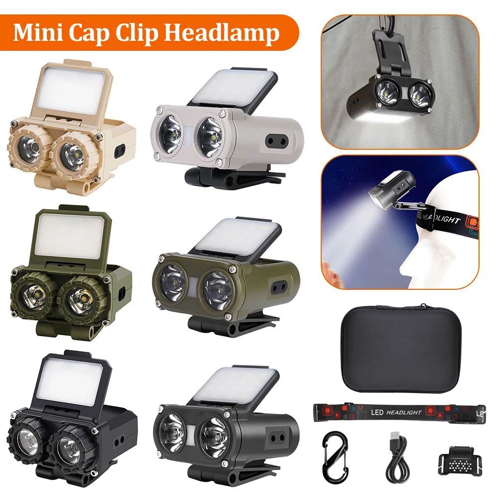 Mini Cap Clip Headlamp Rechargeable Induction LED Light Waterproof LED Sensor - £14.11 GBP+