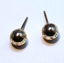 Silver 925 Women's Girls 7mm round  Earrings vintage - $15.34 CAD
