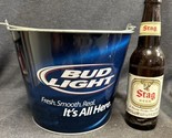 Bud Light - Ice/Beer Bucket - Metal Pail  - Party Bar Mancave Great Cond... - $10.54