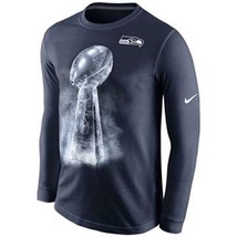 Nike Seattle Seahawks Super Bowl Champions Ice Trophy Long Sleeve Shirt ... - £23.21 GBP