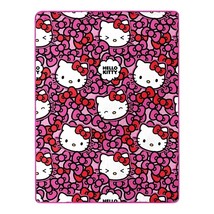 Hello Kitty Pink Bow Print Silky Soft Blanket Throw, 46&quot; X 60&quot; - $455.59 MXN