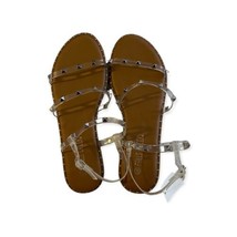 Falls Creek Womens Sandals Size 10 Clear Straps with Silver Studs Brand New - £15.45 GBP