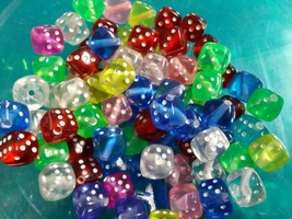 50 Dice Beads Acrylic Cube Wholesale BULK Assorted Lot - $4.94