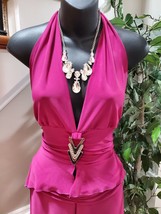 Kitty Women&#39;s Pink Polyester Sleeveless Halter Neck Top &amp; Trouser 2 Piec... - $35.00