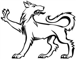 Dog Heraldic #3 Wolf sticker VINYL DECAL Medieval Renaissance Heraldry A... - $9.50