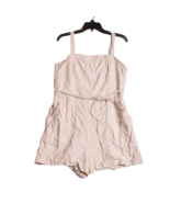 Old Navy Linen Romper Women&#39;s XL Natural Off White Striped Sleeveless Sm... - $17.04