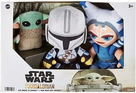 2021 Mattel Star Wars The Mandalorian 3-Pack Plush Set Grogu, Ahsoka Tan... - $29.39