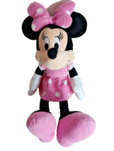Minnie Mouse Plush Doll 19&quot; Disney Parks Pink Dress Polka Dots Pink Bow ... - £7.44 GBP