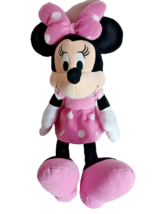 Minnie Mouse Plush Doll 19&quot; Disney Parks Pink Dress Polka Dots Pink Bow Soft - £7.08 GBP