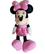 Minnie Mouse Plush Doll 19&quot; Disney Parks Pink Dress Polka Dots Pink Bow ... - £7.49 GBP