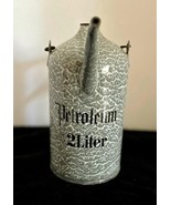 Vintage French 2 Liter Petroleum Can Granite Ware Gray Mottled w Bail Ha... - €123,21 EUR