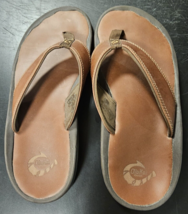 Mens OluKai “Ohana” Flip Flop Sandals Brown Size 13 M - Pre-Owned - £34.06 GBP