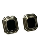 Vintage Sterling Silver 925 Black Onyx Stone Earrings - $958.24 MXN