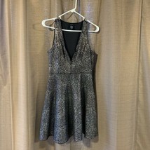 Rue 21 Skater Dress, Size Small, Black, Silver, Sparkly, 100% Polyester - $24.99
