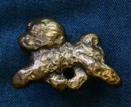 Fabulous Art Moderne Textured Silver-tone Dog Brooch 1980s vintage 2&quot; - £11.81 GBP