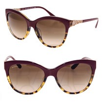 Bvlgari 8158 Catene Cat Eye Burgundy Havana Rose Gold Chain Sunglasses BV8158F - £142.44 GBP