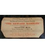 Vintage Ad, Edward Rambler, Theatre of the Air, 1931 - $18.62 MXN