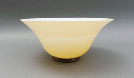 Venini 1982 Signed Italian Murano Opalino Pale Straw Art Glass Bowl 10 1/4&quot; - £393.17 GBP