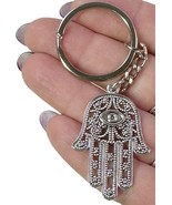 Silver Tone Boho Hippie Hamsa Hand Eye Charm Keychain Key Chain NEW! Shi... - £6.29 GBP