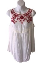 Knox Rose Tank Top Women&#39;s Small Loose Fitting Embroidered Top BOHO Shirt - £15.19 GBP