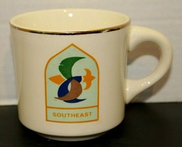 Vintage Boy Scout Southeast Jamboree Ceramic Coffee Mug BSA Gold Trim So... - £11.67 GBP