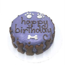 Luxurious Personalized Purple Dog Cake with Peanut Butter Banana Delight - £38.44 GBP