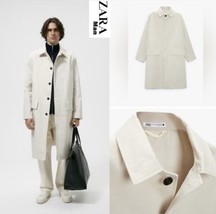 Zara Men&#39;s Oversized Technical Water Repellent Trench Coat SZ L- XL - £88.94 GBP