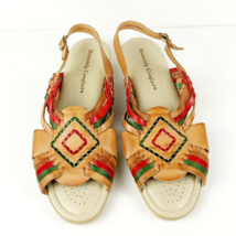 Women&#39;s Heavenly Comfort Woven Leather Sandals Southwest Pattern Size 11 N - £12.70 GBP