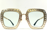 Gucci Sunglasses GG0115S 001 Shiny Gold Hollywood Forever Swarovski Crys... - $747.78