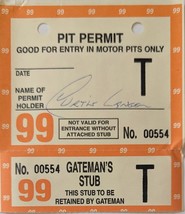Motor Pit Stop Gate Stub Crew Permit 1999 - $4.95