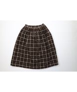 Vintage 50s 60s Mid Century Modern MCM Womens 24 Checkered Wool Tweed Sk... - $899.87 MXN