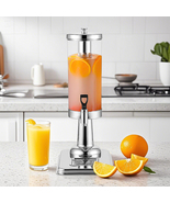 SOGA 6L Dual Silver Stainless Steel Beverage Dispenser Ice Cylinder Clea... - £241.09 GBP