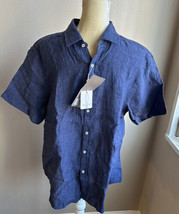 Porter &amp; Ash Men’s Linen Shirt New Sz M Blue Short Sleeve - £31.46 GBP