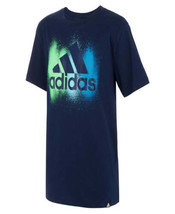 adidas Big Boys Short Sleeve Chest Graffiti T-Shirt, Medium, Blue - £32.85 GBP