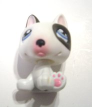  Littlest Pet Shop Bull Terrier No # Puppy Dog Black White Spot Blue Eyes - $12.99