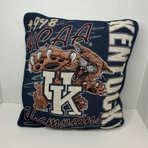 Vintage University of Kentucky 98 NCAA Champion Decorative Throw Pillow Blue 16&quot; - £22.58 GBP