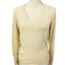 A New Day Women&#39;s Beige XS Long Sleeve V Neck Pullover Basic Top - £19.66 GBP