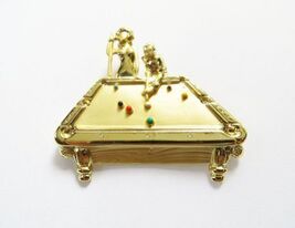 Danecraft gold - Plated Billiards Pin Brooch - $14.80